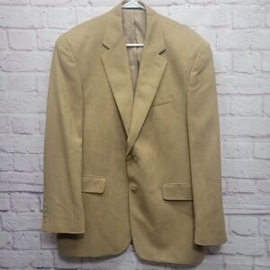 VTG Lauren Ralph Lauren Vegan Suede Blazer Jacket Mens 42R Preppy Academia Retro